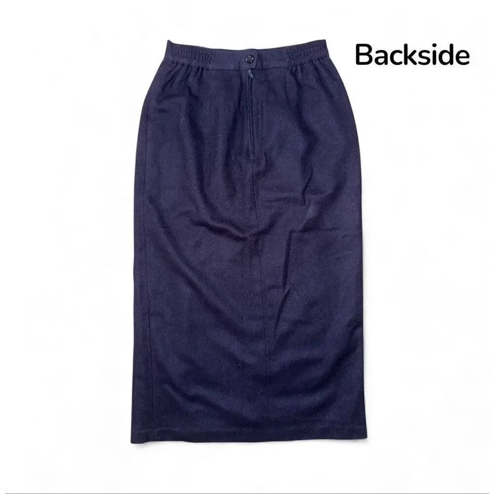 Sag Harbor 100% Wool Navy Skirt